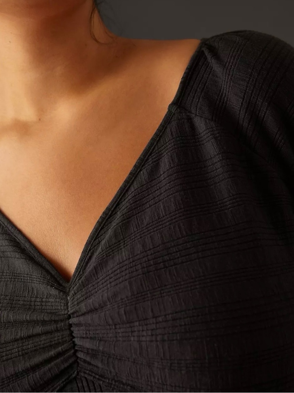 Pilcro Ribbed Ruched Sleeve Top - Picture 4 of 15